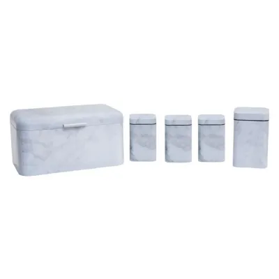White Marble Effect Storage Container Set