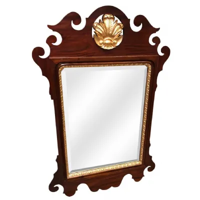 Traditional Dark Wood Fleur de Lys Decorative Wall Mirror 120cm