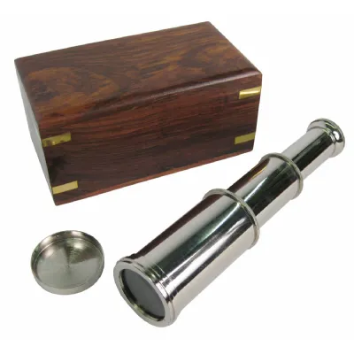 Mini Telescope In Box Sheesham Wood 12cm