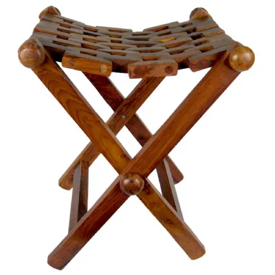 Sheesham Wood Folding Stool 48cm