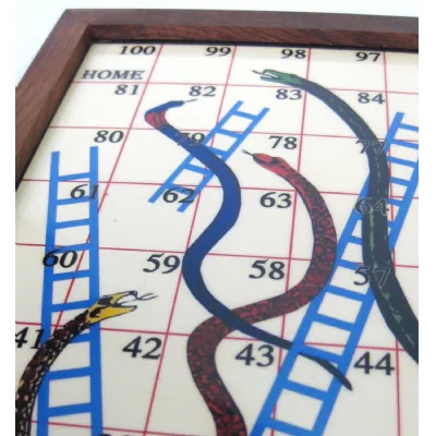 Snakes & Ladders Game Sheesham Wood 25.8cm