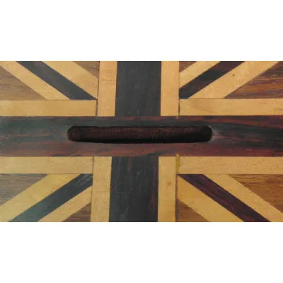 Union Jack Money Box Sheesham Wood 12.8cm
