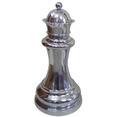 Silver Nickel Aluminium Queen Chess Piece Ornament 60cm