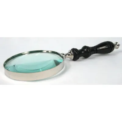 Sheesham Wood Magnifying Glass With Black Handle 25cm (4 inch Dia)
