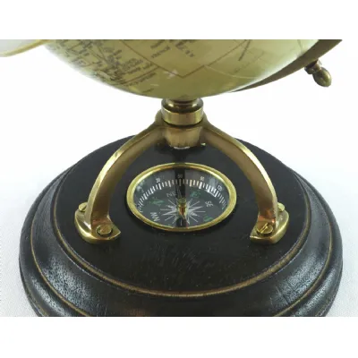 Globe On Wooden Base with Compass 24cm