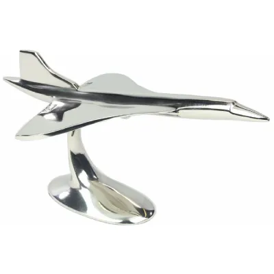Modern Silver Nickel Plated Aluminium Concorde Plane Ornament 30cm