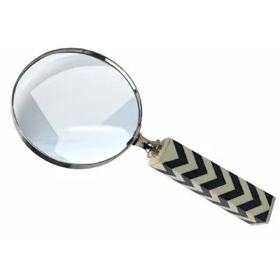 Art Deco Imitation Bone Zebra Magnifying Glass 24cm