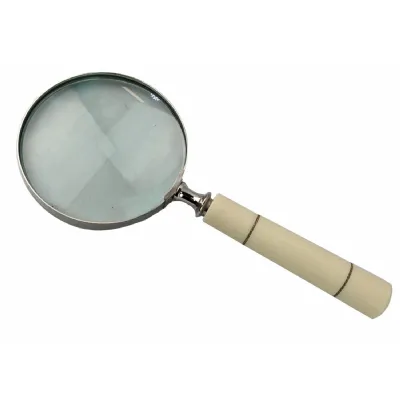 Imitation Bone Handled Magnifying Glass With Gold Wire Bands 24cm