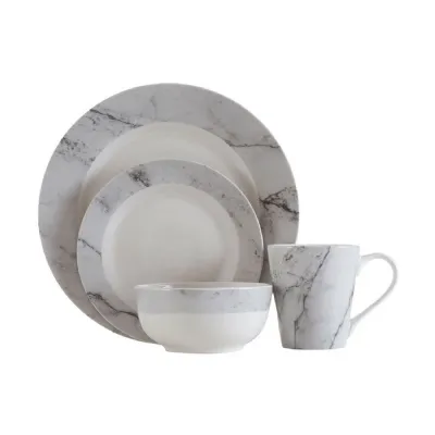 Contemporary Marble Style Porcelain Dinner Set