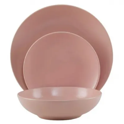 Elmira 12 Piece Pink Dinner Set