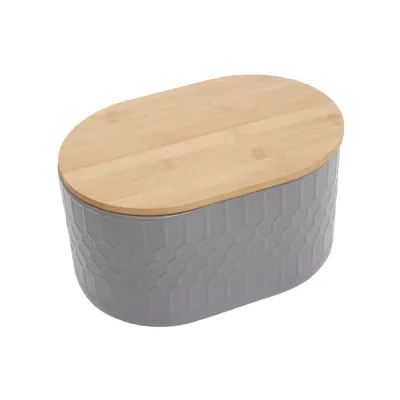Grey Storage Canister With Bamboo Lid 5500ml