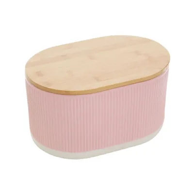 Pink Storage Canister With Bamboo Lid 5500ml