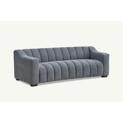 Modern Style Luxury Grey Boucle Fabric Upholstered 3 Seater Sofa