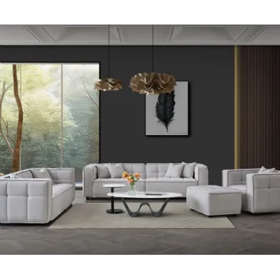 Aluxo Murray Sofa Range in Putty Boucle Fabric 4 Seater