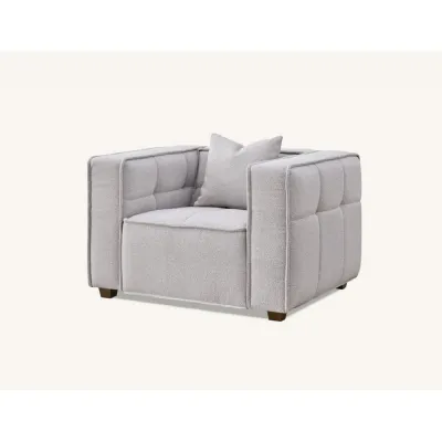 Modern Style Taupe Boucle Fabric Upholstered Accent Chair