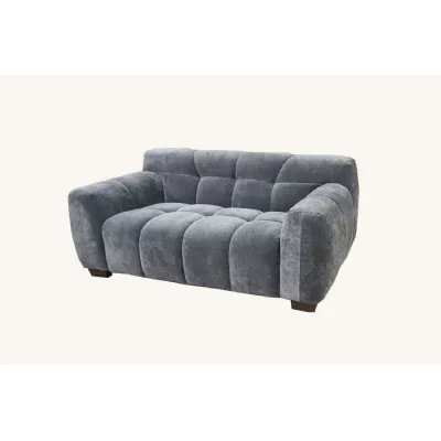 Modern Style Dark Grey Velvet Upholstered 2 Seater Sofa