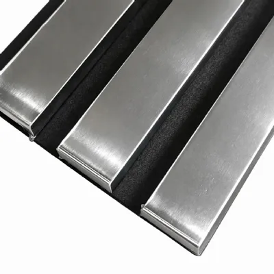 Chrome Slat 240cm x 32cm Acoustic Wall Panels Pack of 2