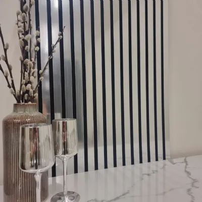 Chrome Wood 240cm x 60cm Slatted Wall Panels Set of 4