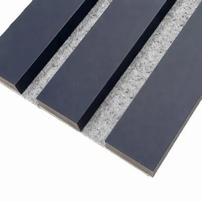 Blue on Grey Felt Slat 240cm x 32cm Wall Panels Pack of 2
