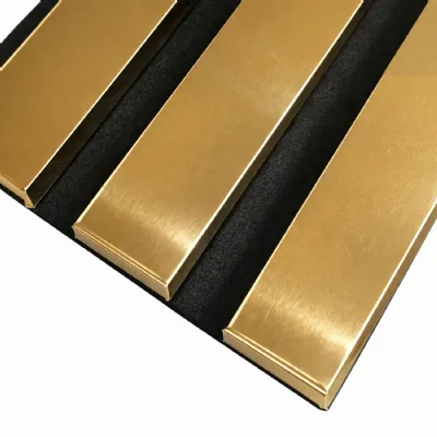 Gold Slat 240cm x 32cm Acoustic Wall Panels Pack of 2