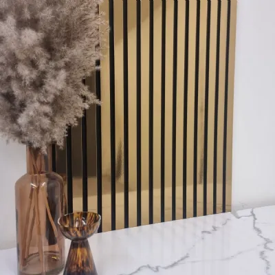 Gold Acoustic Wood 240cm x 60cm Slatted Wall Panels Set of 4