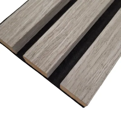 Grey Oak Slat 240cm x 32cm Acoustic Wall Panels Pack of 2