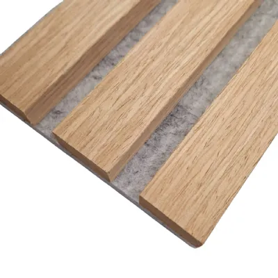 Premium Oak on Grey Slat 240cm x 32cm Wall Panels Pack of 2