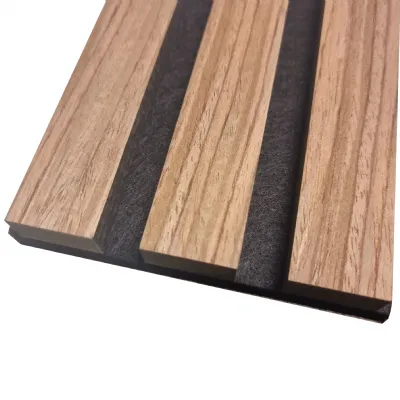 Walnut Slatted 240cm x 60cm Acoustic Wall Panels Pack of 2