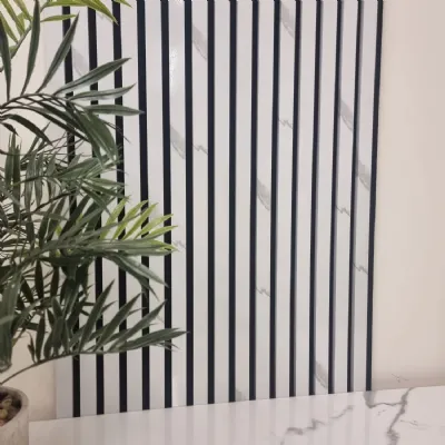 White Marble Effect 240cm x 60cm Slatted Wall Panels Set of 4