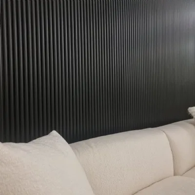 Set of 15 Black WPC Fluted Decorative Wall Panels with Wood Effect Finish