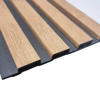 Set of 14 Light Oak Wood Effect Slatted WPC Decorative Wall Panels