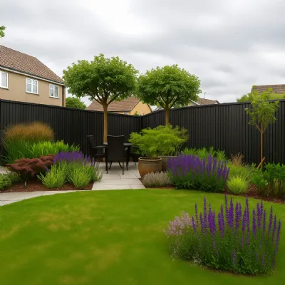 Set of 4 Modern Black Oak Composite Exterior Slat Wall Cladding 290 x 21.9cm