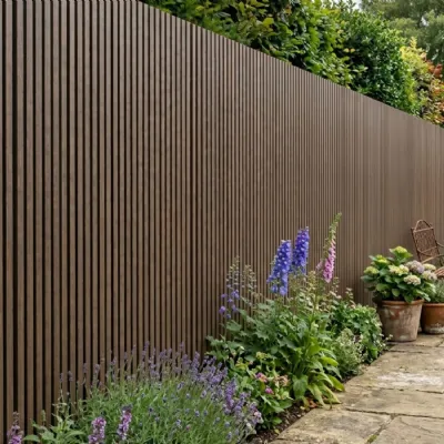 Set of 4 Modern Grey Oak Composite Exterior Slat Wall Cladding 290 x 21.9cm