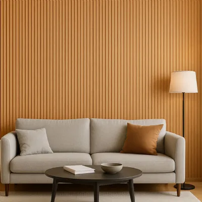 Set of 10 Light Oak WPC Wave Decorative Wall Panels with Wood Effect Finish