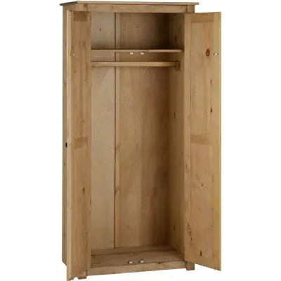Panama 2 Door Wardrobe Natural Wax