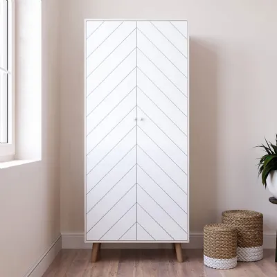 Dixie 2 Door Wardrobe Dusty Grey White