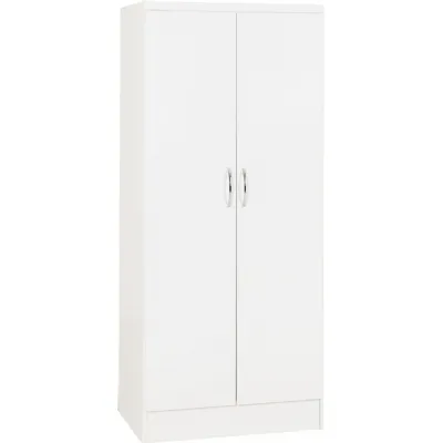 Nevada 2 Door All Hanging Wardrobe White Gloss