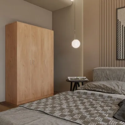 Dakota 3 Door Wardrobe Oak Effect