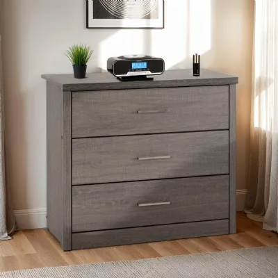 Lisbon 3 Drawer Chest Black Wood Grain