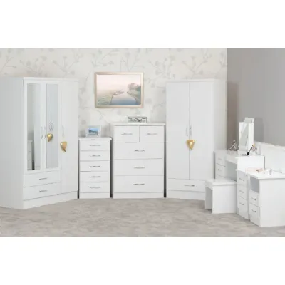 Nevada 3+2 Drawer Chest White Gloss