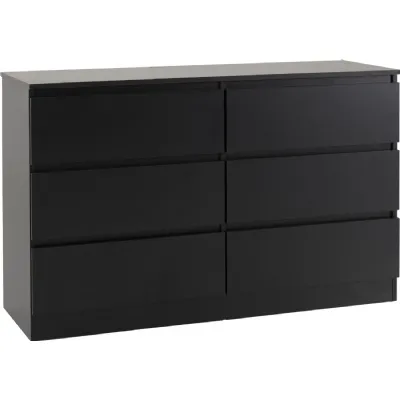 Malvern 6 Drawer Chest Black