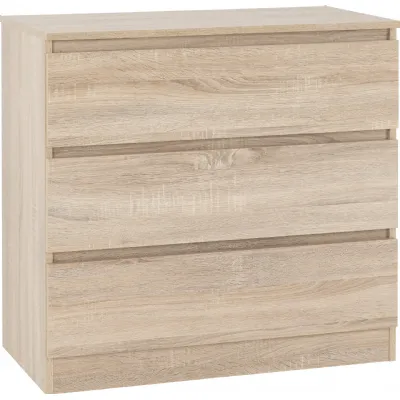 Malvern 3 Drawer Chest Sonoma Oak Effect