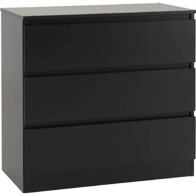 Malvern 3 Drawer Chest Black