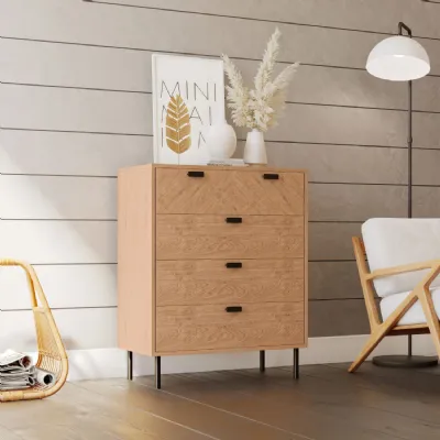 Medium Oak Effect 2 Over 3 Drawer Chest