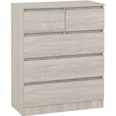 Malvern 3+2 Drawer Chest Urban Snow