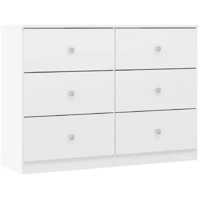 Denver 6 Drawer Chest White Gloss