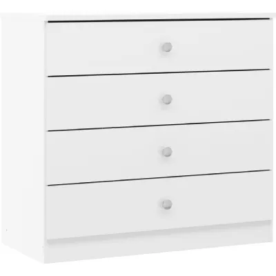 Denver 4 Drawer Chest White Gloss