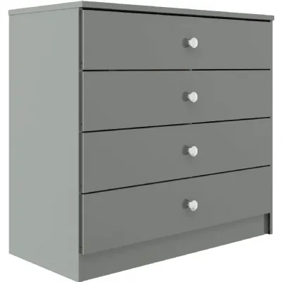 Denver 4 Drawer Chest Grey Gloss