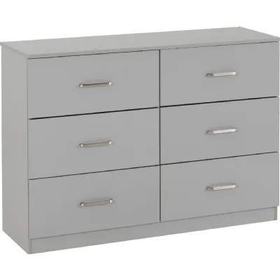 Dakota 6 Drawer Chest Light Grey