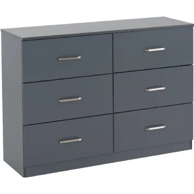 Dakota 6 Drawer Chest Dark Grey